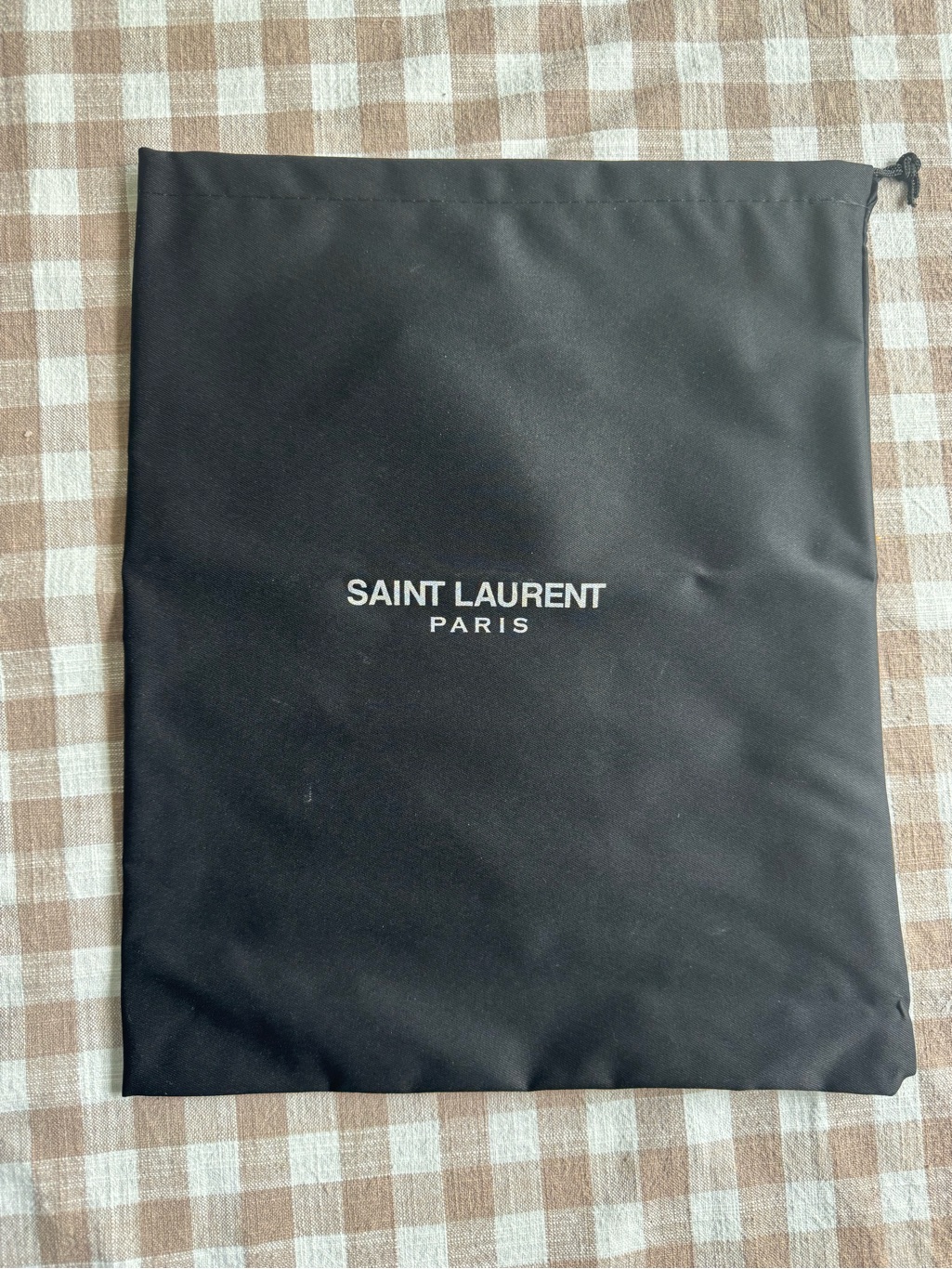 Saint Laurent Black Logo Drawstring Dust Pouch